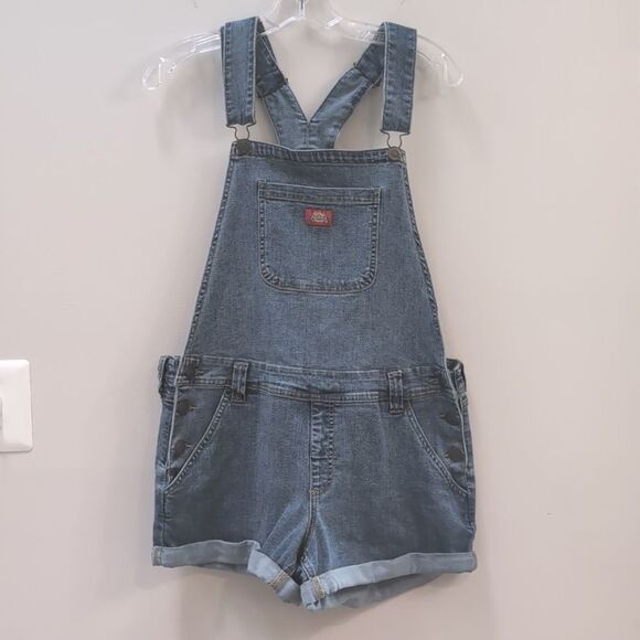 Dickies Girl Dolls Kill Roll Hem Denim Overall Shortalls Sz XL - Picture 3 of 8